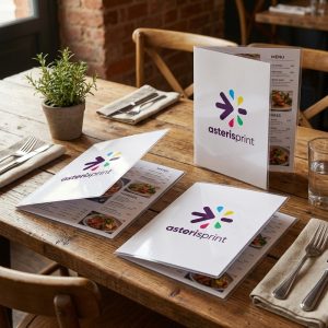 Menu restaurant personnalisé avec logo Asteris Print Maroc