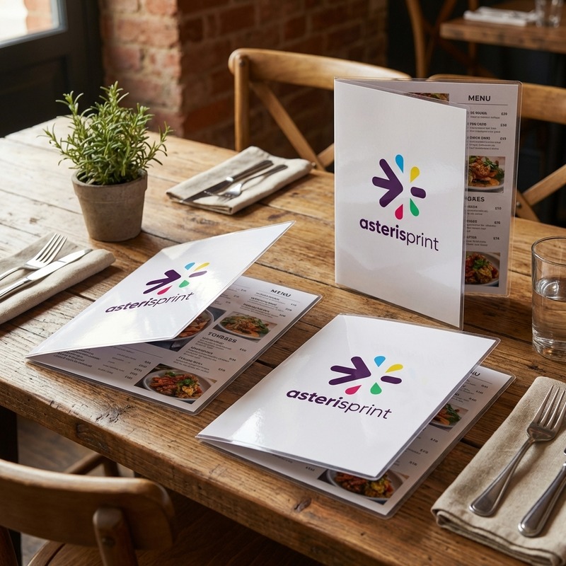 Menu restaurant personnalisé avec logo Asteris Print Maroc