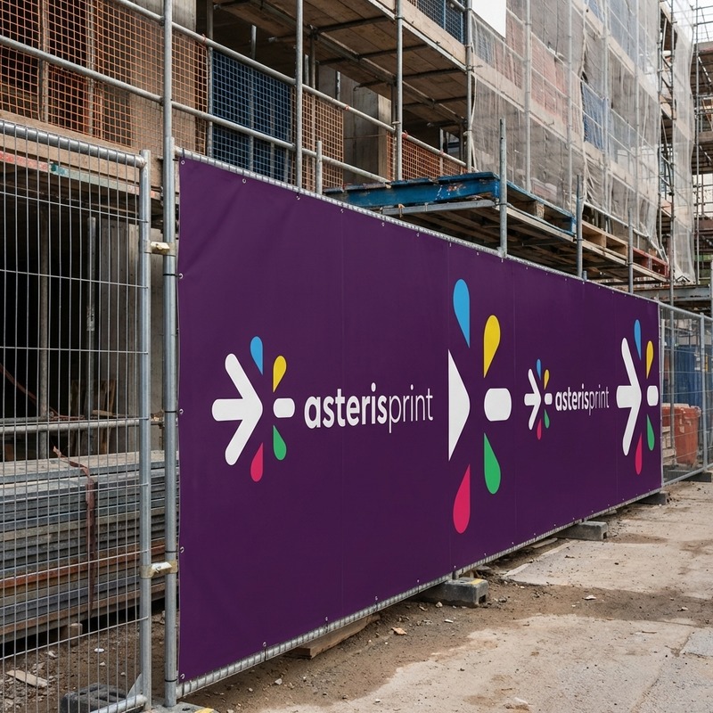 Palissade chantier publicitaire avec logo Asteris Print Maroc