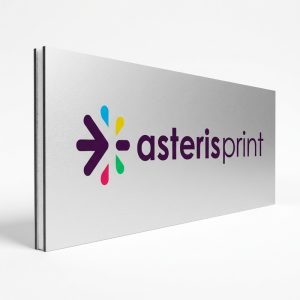 Panneau publicitaire dibond avec logo Asteris Print Maroc