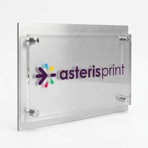 Plaque signalétique plexiglass avec logo Asteris Print Maroc