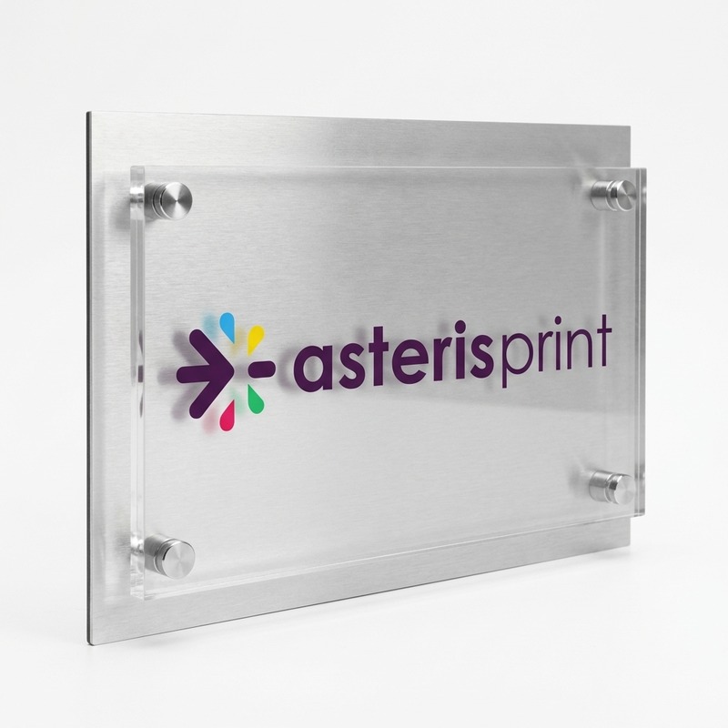 Plaque signalétique plexiglass avec logo Asteris Print Maroc